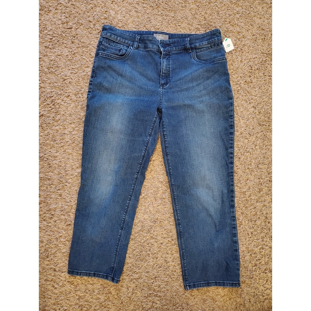 Chicos So Slimming Girlfriend Jeans Blue Denim Size 1.5‎ US 10 Slim Stretch